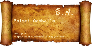 Balsai Arabella névjegykártya